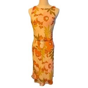 FLP Y2K Chiffon Classic Floral Sheath Dress 6